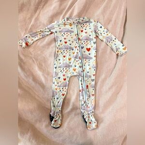 Posh Peanut Heart and Cloud Kids Footie 3-6mos